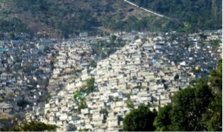 Overcrowded hills above Petion-Ville