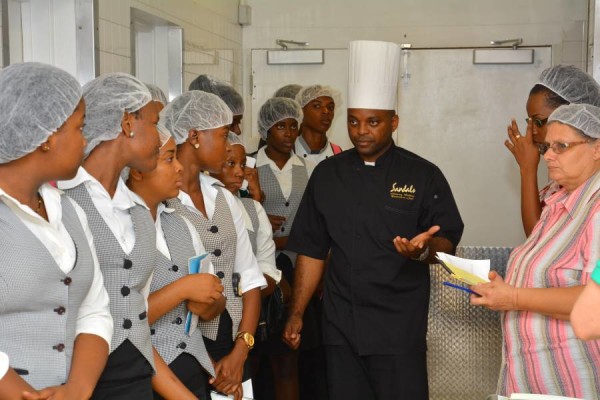 A captive audience - TAMMC students are introduced to Sandals Discovery Dining concept by Executive Chef Glenroy Walker