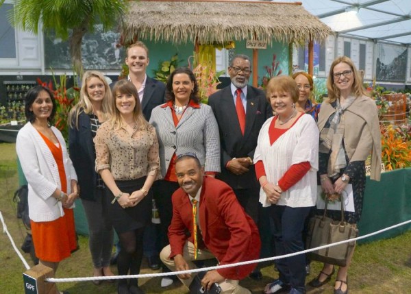 RHS Chelsea Flower Show Grenada sponsors with Minister, High Commissioner and Suzanne Gaywood. Photo by ComplexdWoman magazine