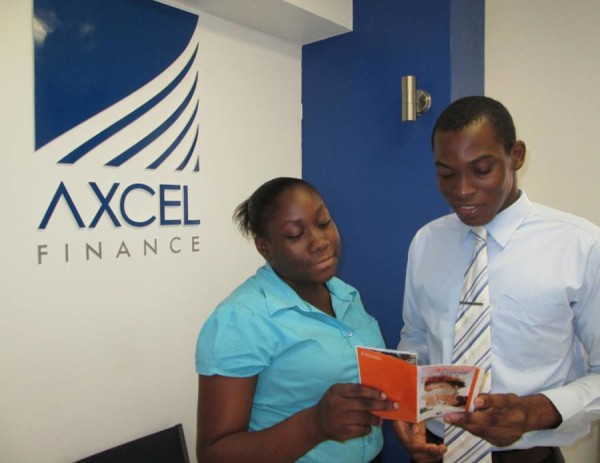 Axcel Finance Intern Emily Bell and Axcel’s Client Relationship Officer Nicholas Lazarus