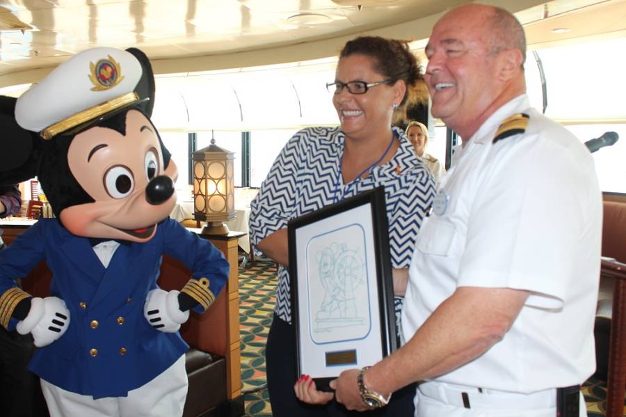 Hon. Otway–Noel with Captain John of Disney Magic. 24 Sept 2014