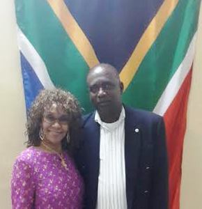 Dr Maureen Modiselle, South Africa’s High Commissioner to Grenada, and Acting Foreign Affairs minister Oliver Joseph 