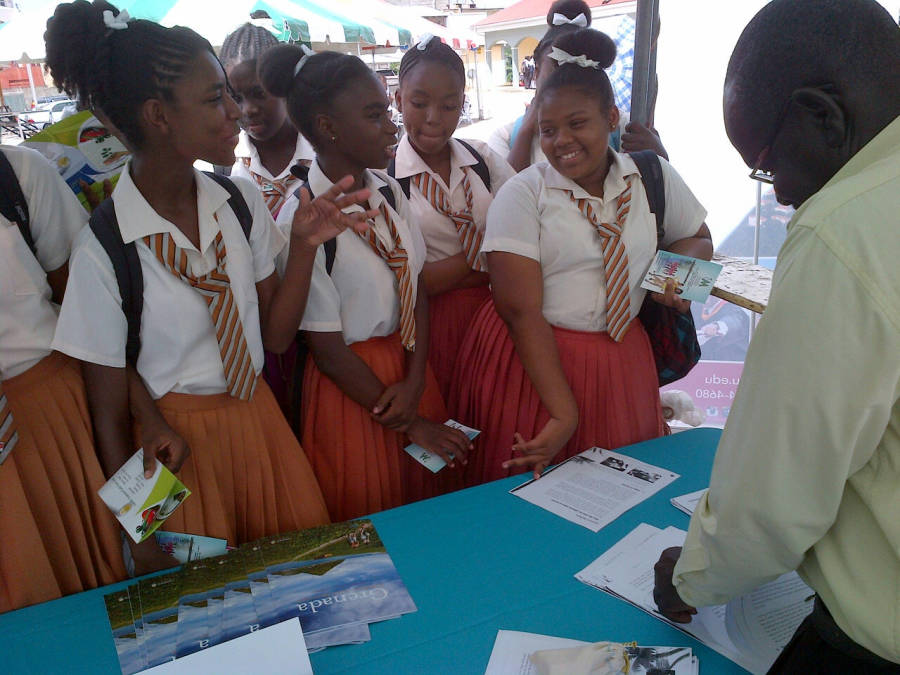 Mr Pascall from the Ministry of Tourism shares career information with students of St Joseph's Convent Grenville