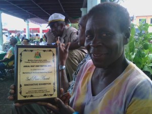 Ann Nero with her award from the Ministry of Agriculture