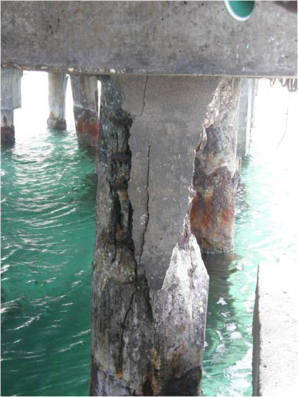 present state of piles at the Hillsborough Jetty
