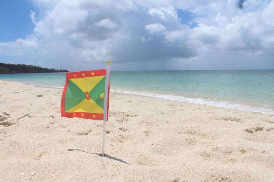 Flag-on-Grand Anse beach