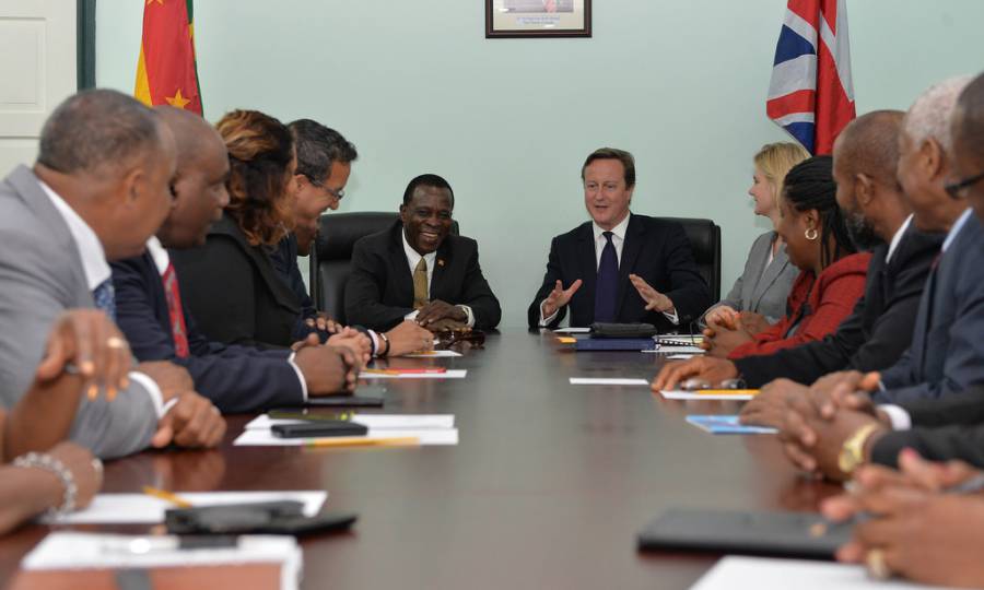 David Cameron holds bilateral with Prime Minister Mitchell. Photo by Georgina Coupe, Crown Copyright