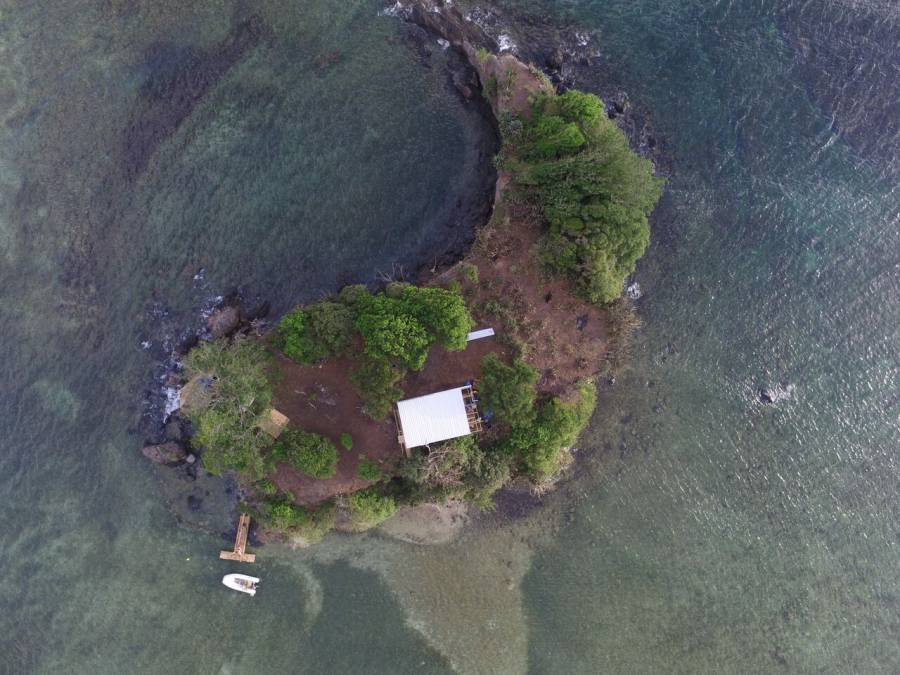 Small island located off Petite Bacaye, St David. 18 October 2015, after destruction. 