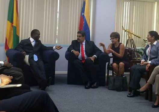 PM Mitchell and President Maduro engaging in discussion