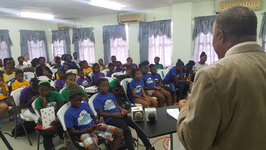 Hon. Alvin Dabreo addressing the MPA Summer Campers 