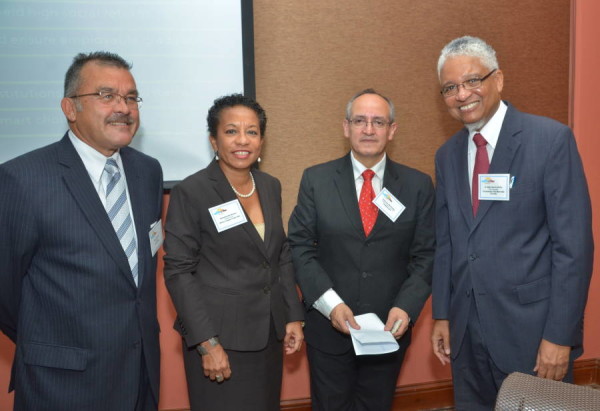 Dr Pedro Henríquez; Christine Norton, Representative, UNESCO Caribbean Office; Francisco Marmalejo; Vice-Chancellor Nigel Harris