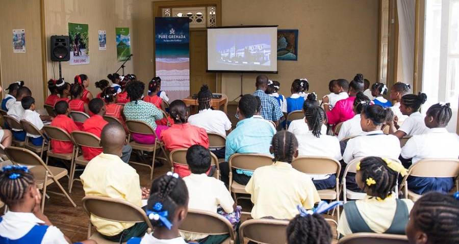 Students eagerly look on at the Cities of the Caribbean at the documentary screening hosted by the GTA