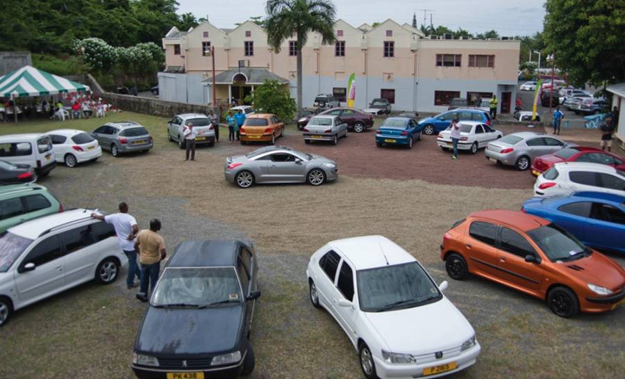 Display of Peugeot cars at Hubbards Car Show 