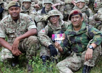 Sgt Johnson Beharry VC COG visits army cadets during training camp