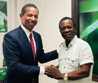 Belize Leader of Opposition meets Dr Keith Mitchell