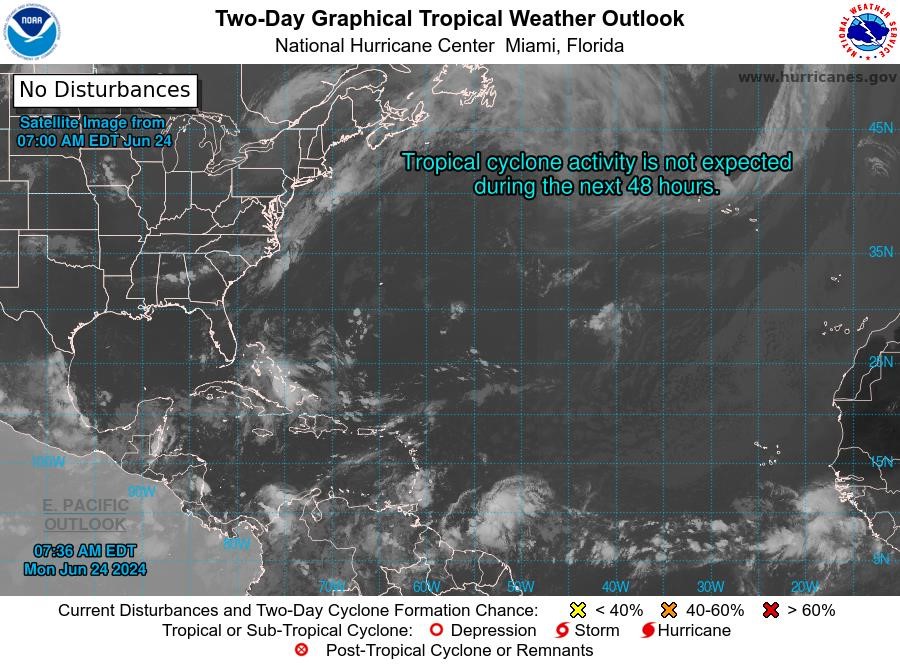 Tropical Weather Outlook: Monday, 24 June 2024 (8 am)