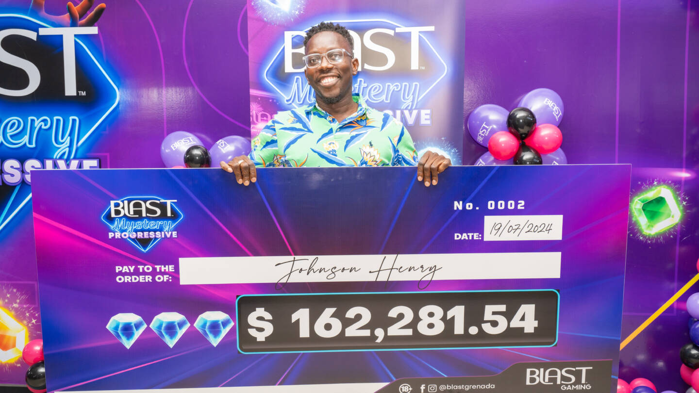 Johnson Henry of St Andrew wins BLAST Mystery Progressive Jackpot of $162,281