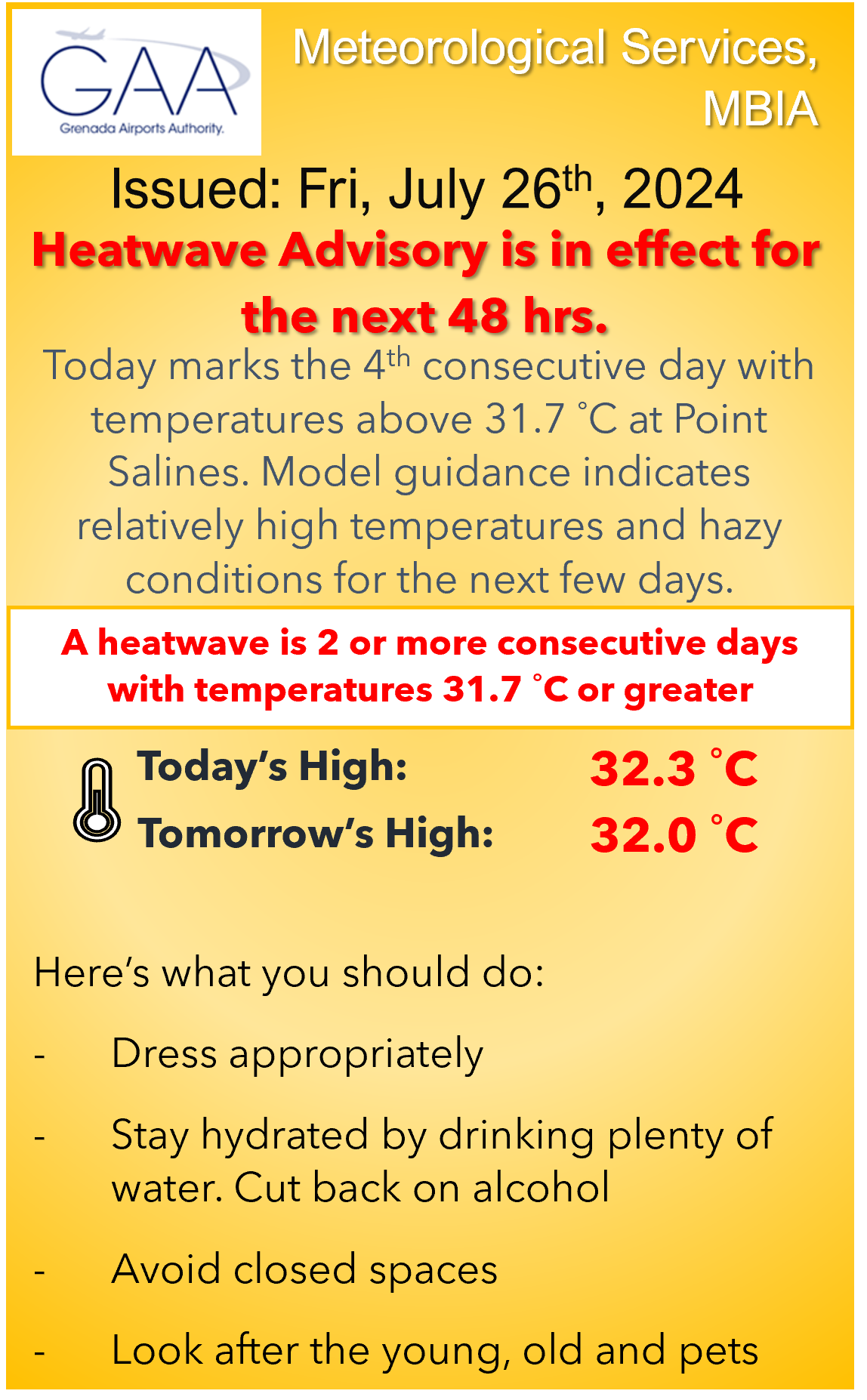 Heatwave Bulletin 26 July 2024