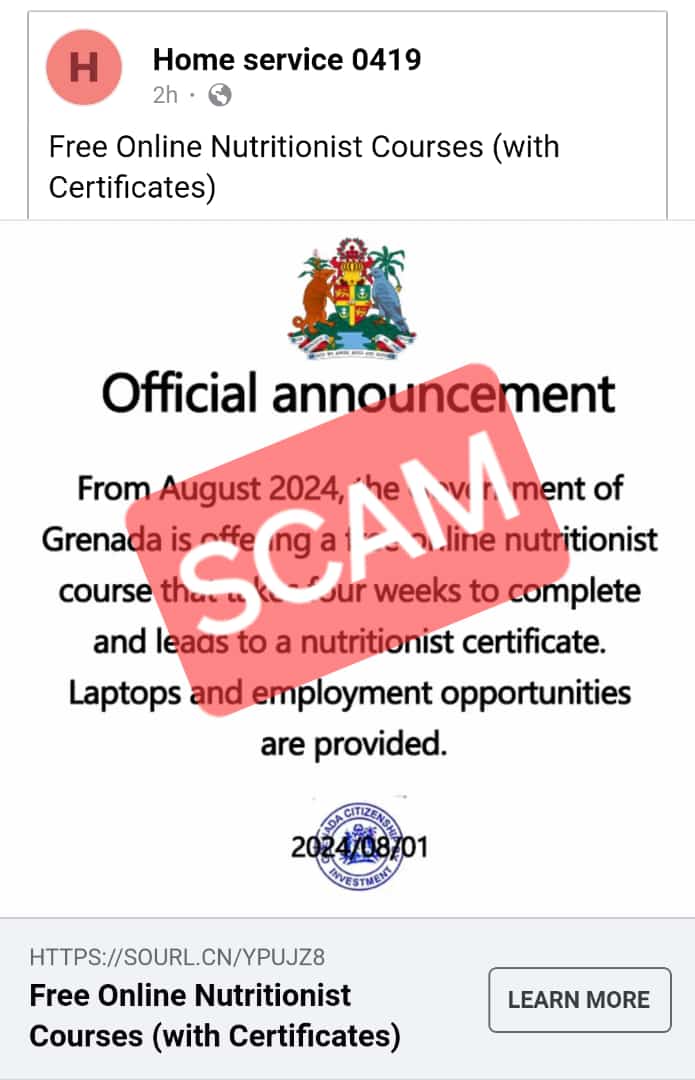 Public Advisory: Fake posts offering educational courses