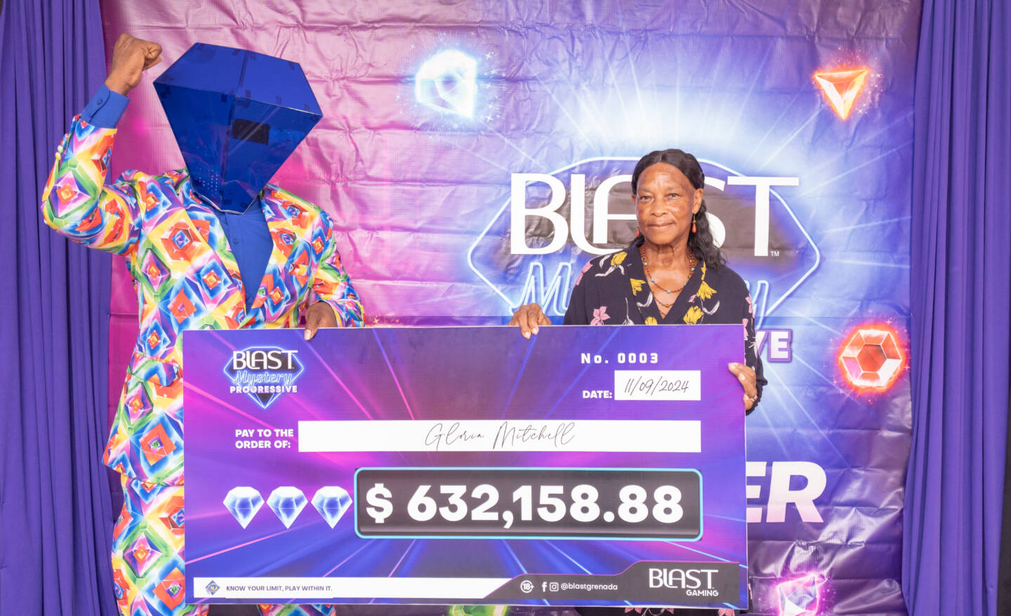 Gloria Mitchell claims $632,158 BLAST Mystery Progressive Jackpot