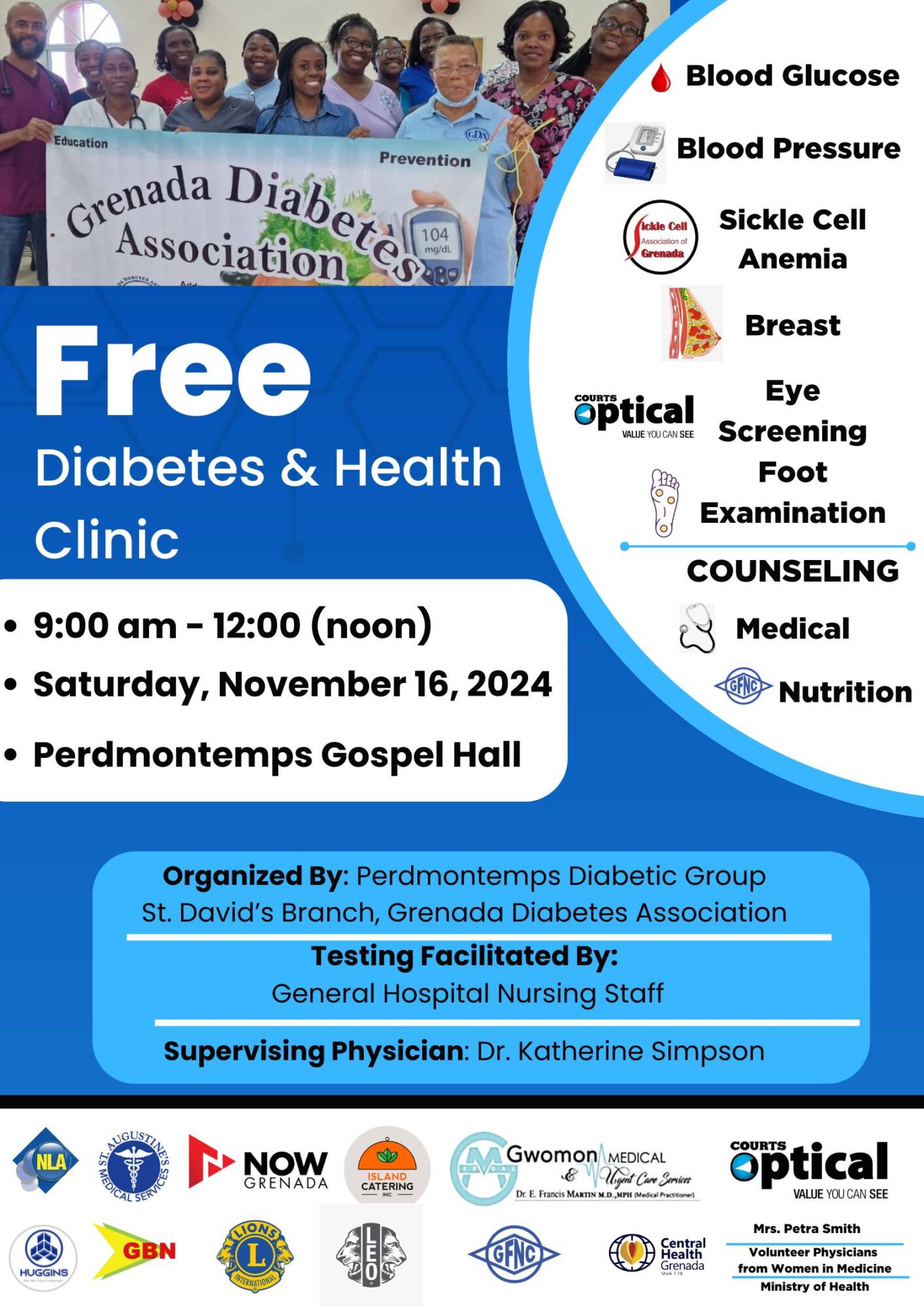 Free Diabetes and Health Clinic   NOW Grenada