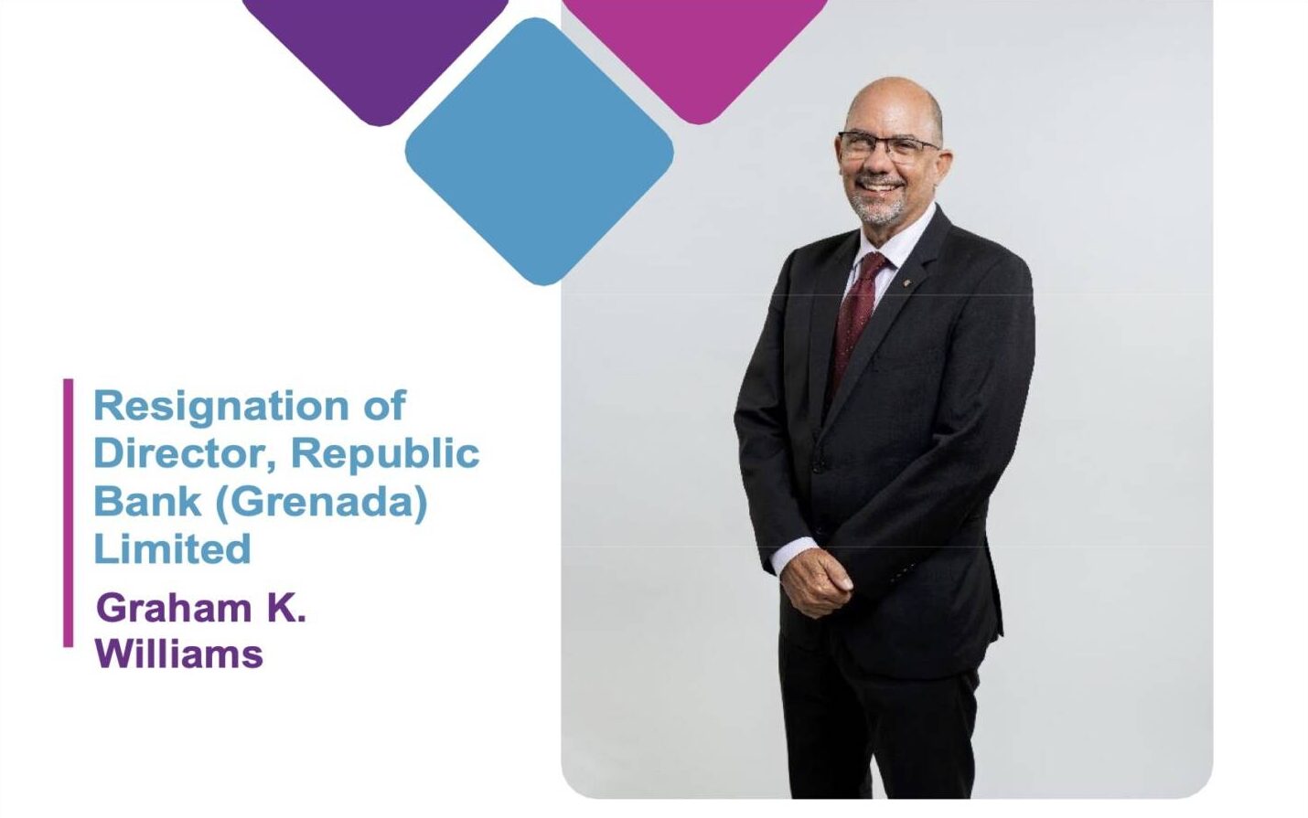 Resignation of Director, Republic Bank (Grenada) Limited: Graham K Williams