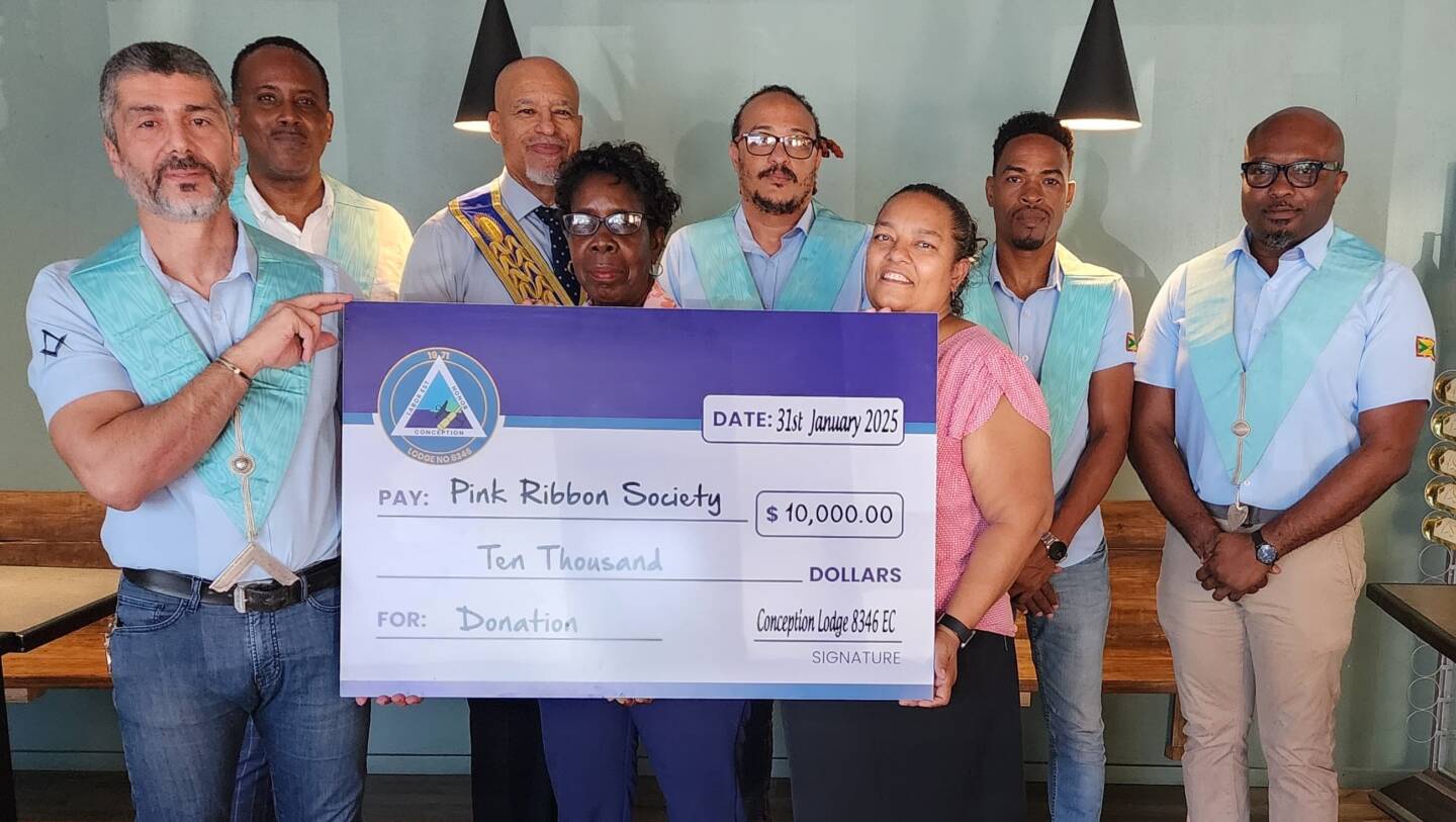 Conception Lodge supports cancer patients through Pink Ribbon Society of Grenada