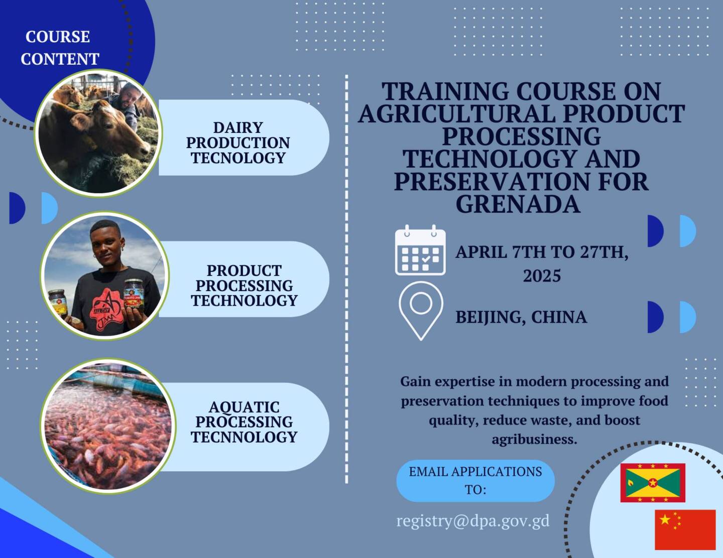 Agricultural Product Processing Technology and Preservation course in China