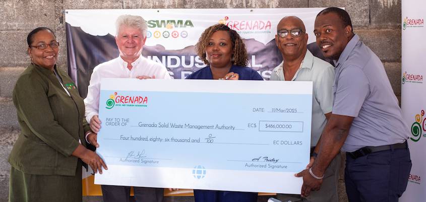 GHTA donates EC$486,000 for glass crusher to Grenada Solid Waste Management Authority
