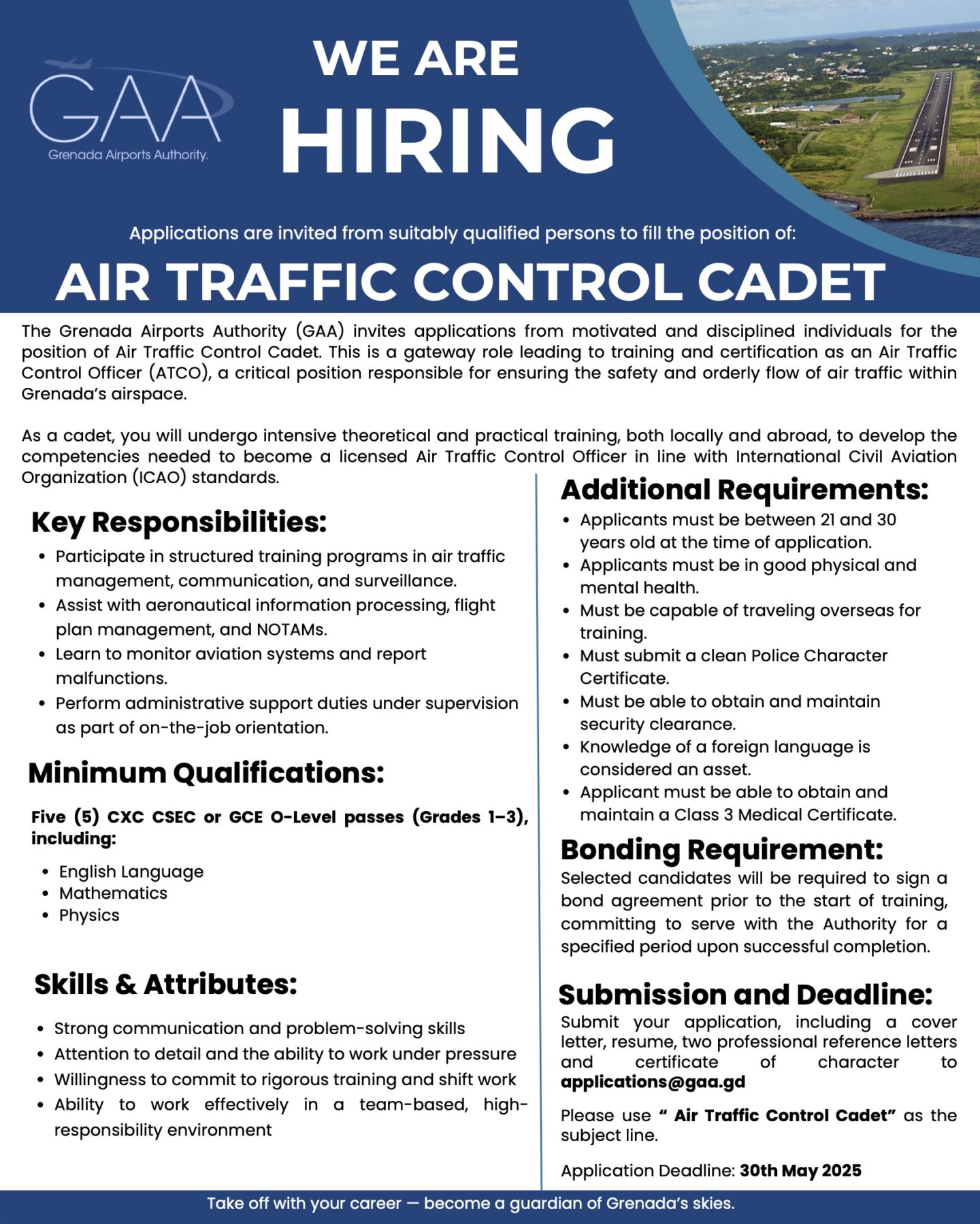 GAA is Hiring: Air Traffic Control Cadet