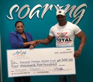 Ariza sponsors Grenada team for “Stage of Champions” Bodybuilding Competition in Guyana 