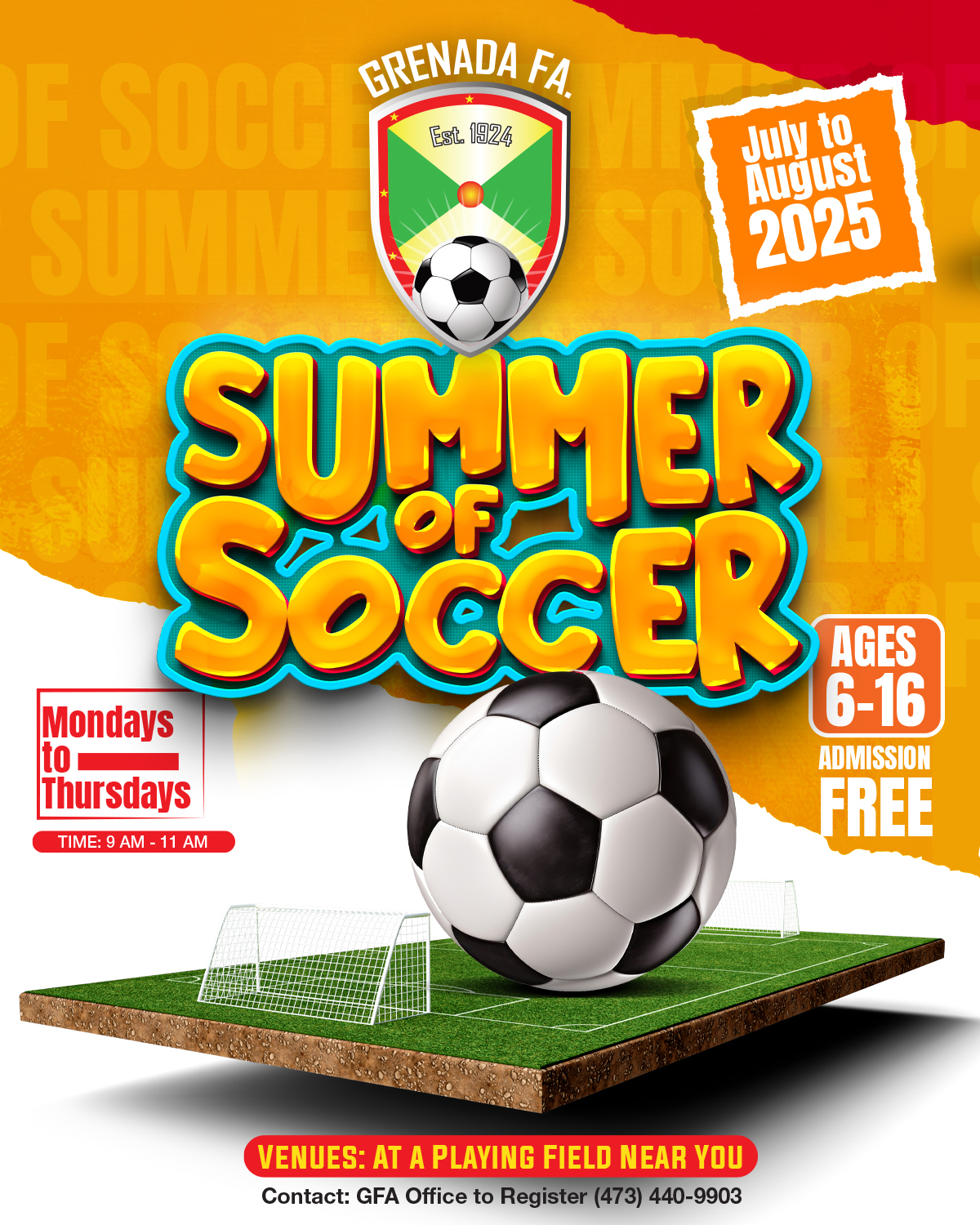 GFA free nationwide summer of soccer programme for ages 6–16