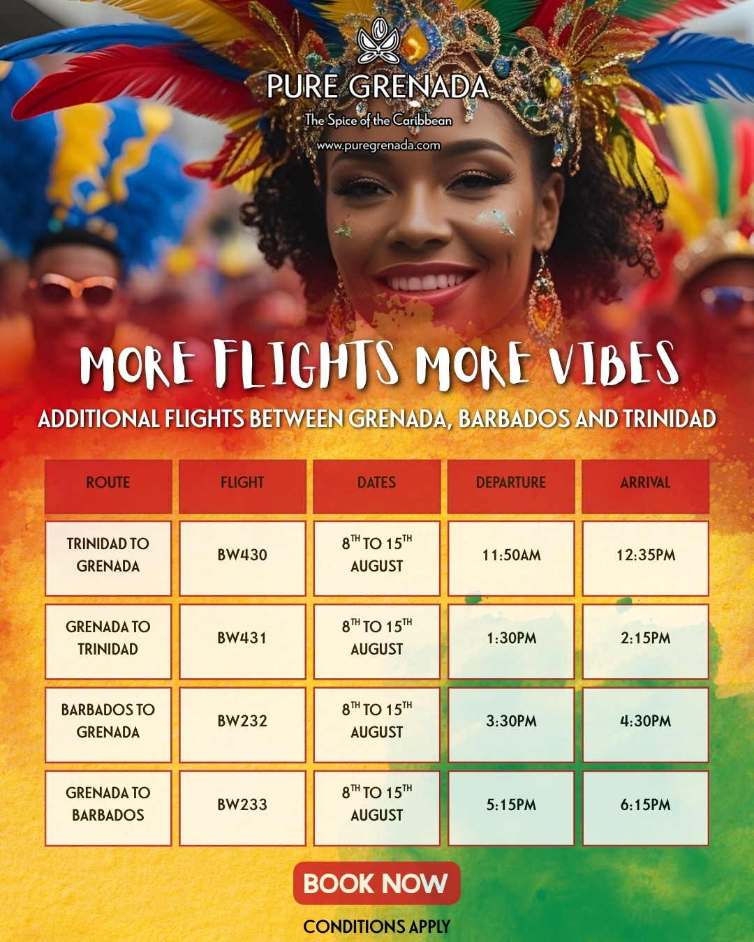 Caribbean Airlines adds extra flights for Spicemas 2025