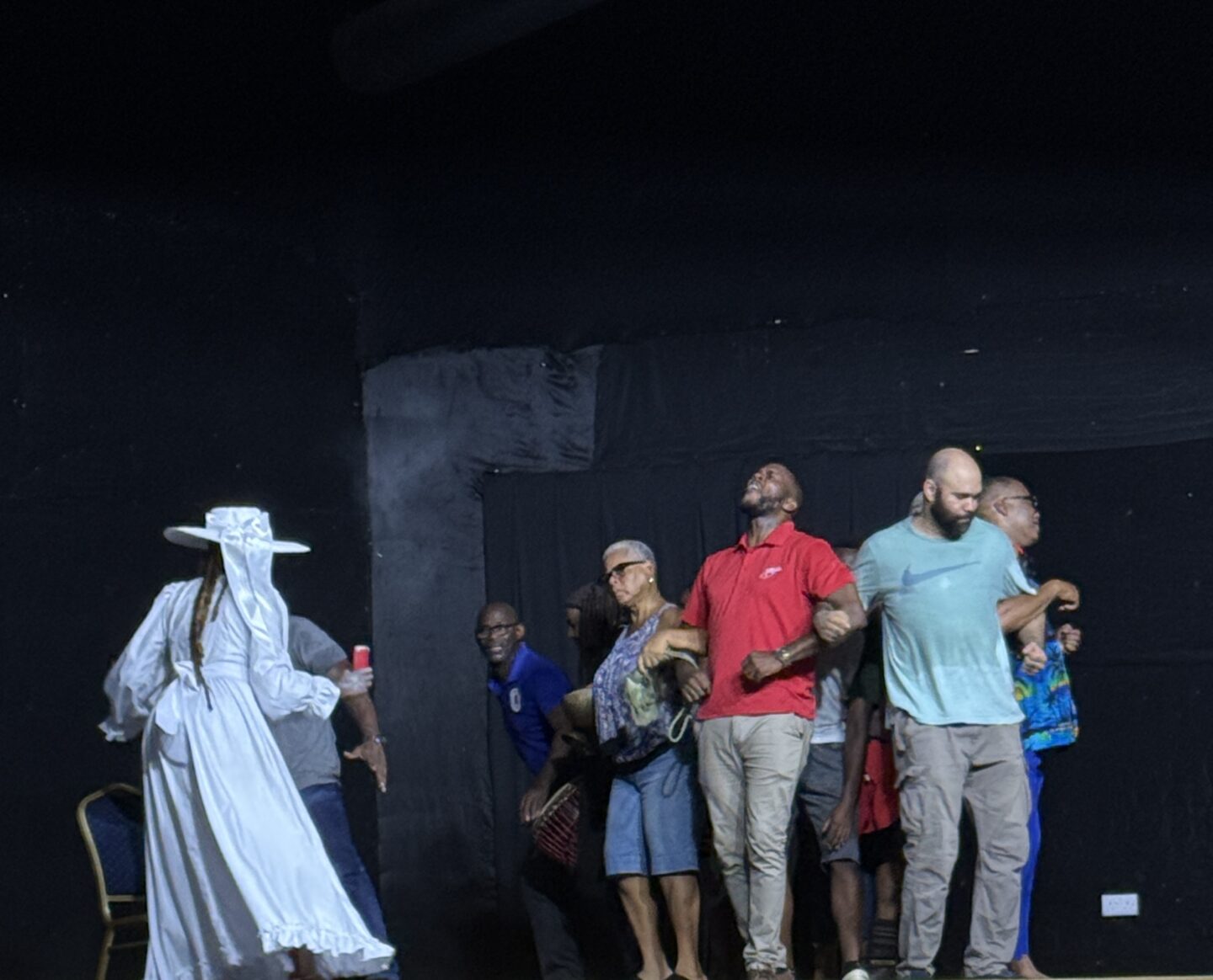 The Camerhogne Boat sails towards Carifesta XV