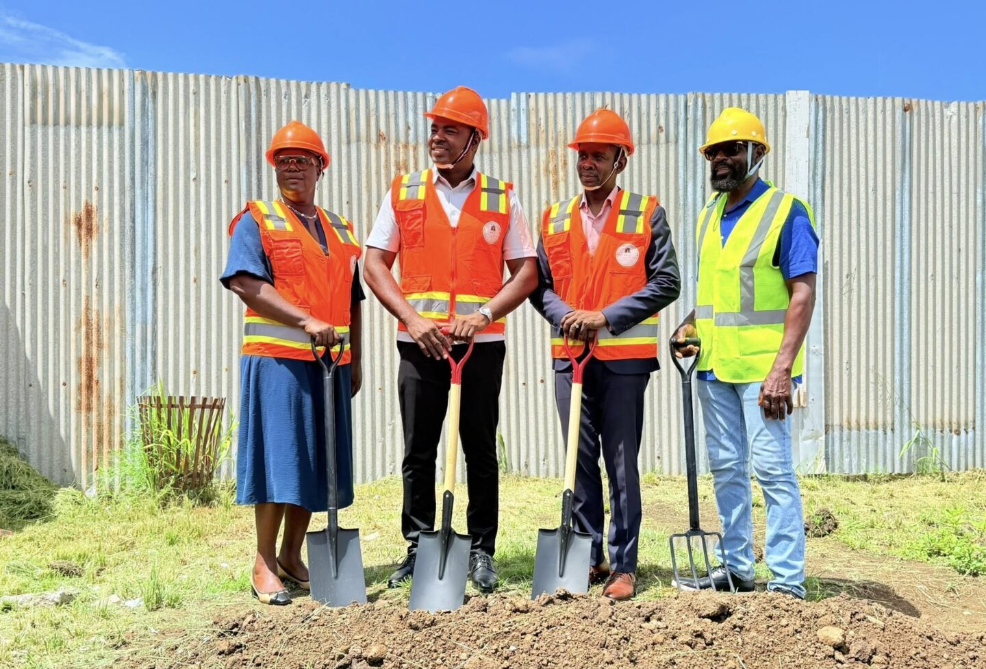 Sod turning ceremony for new block at Calliste Government School 