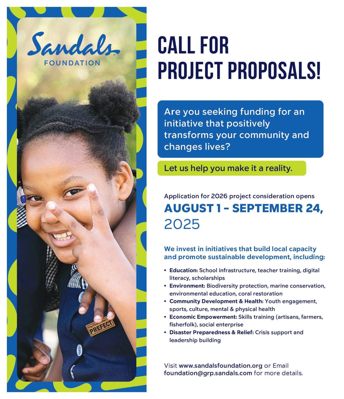 Sandals Foundation: Call for Project Proposals