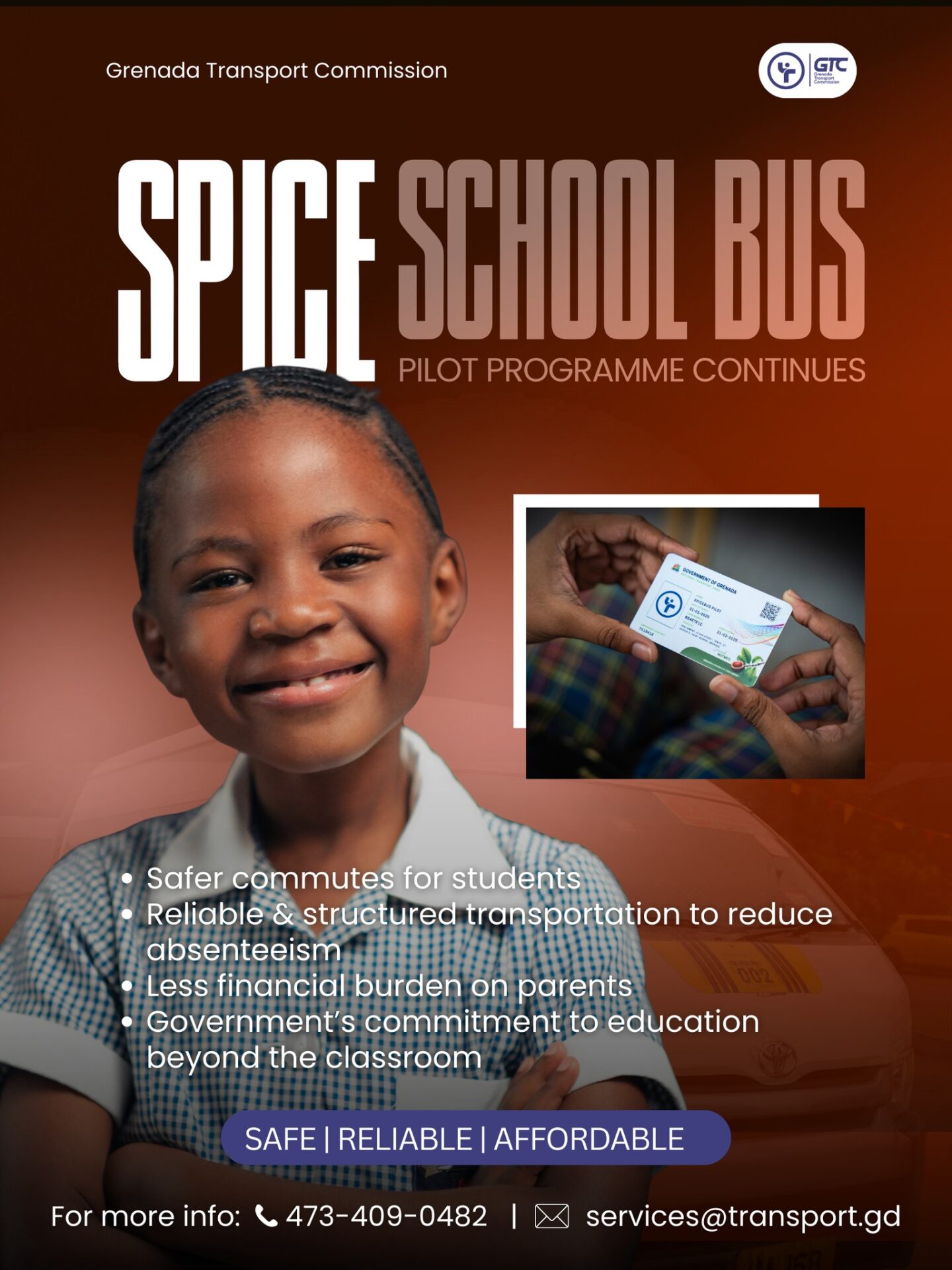 Grenada Transport Commission continues Spice School Bus Pilot Programme  