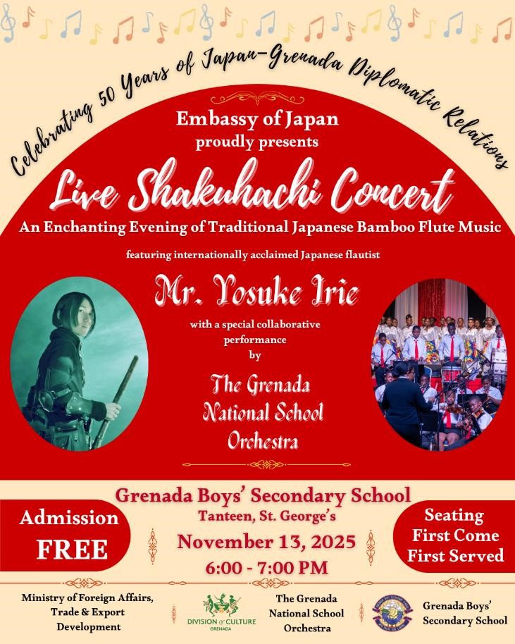 Shakuhachi Concert celebrates 50 Years of Japan–Grenada Ties