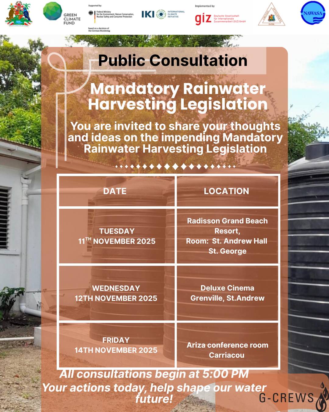Rainwater harvesting consultations