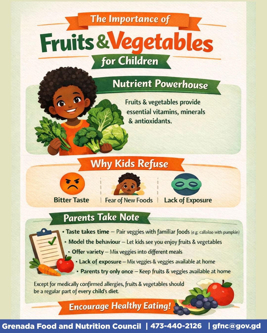 Fruits and vegetables are non-negotiable for children 