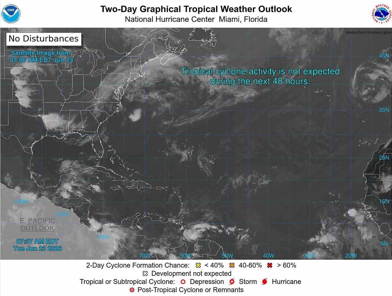Tropical Weather Outlook:  Tuesday, 23 June 2026 (8 am)